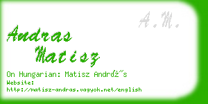 andras matisz business card